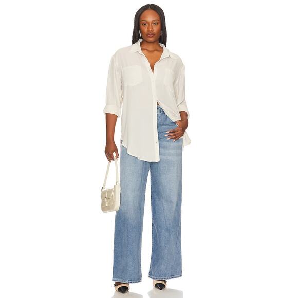 REMI X REVOLVE Michelle Button Up Shirt in Bone size Large - Picture 6 of 15